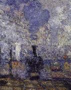 Claude Monet anglok, gare saint lazare France oil painting artist